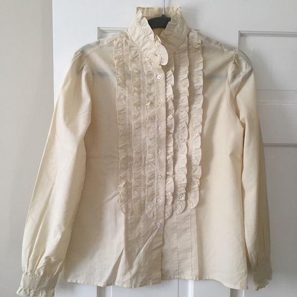 frilly button up shirt